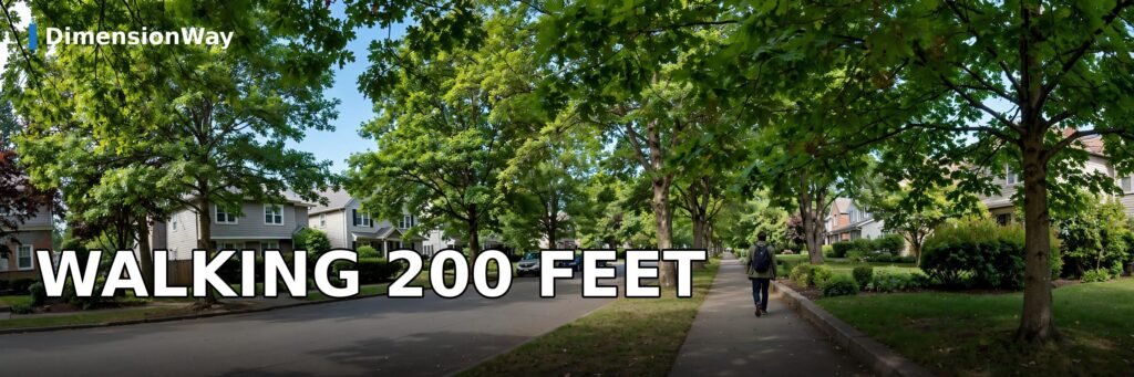 Person walking 200 feet in about 45 seconds