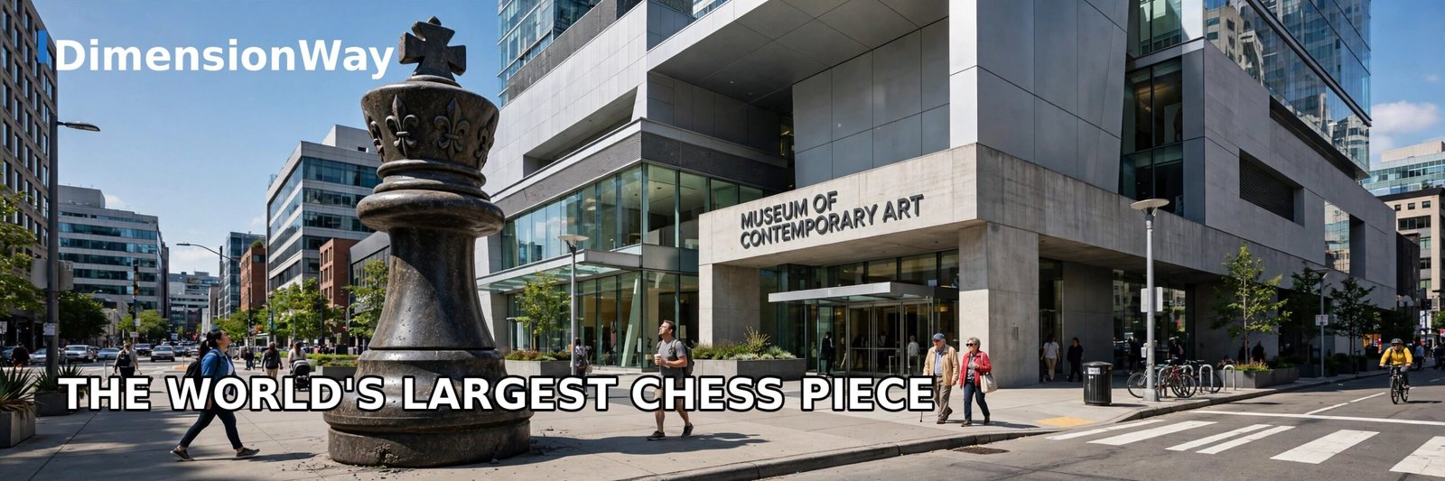 Giant 20 foot tall chess king piece in front of the World Chess Hall of Fame in St. Louis