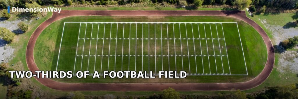 Aerial view showing how far 200 feet is on an American football field