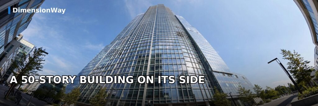 A 50-story skyscraper showing what 500 feet of height looks like.