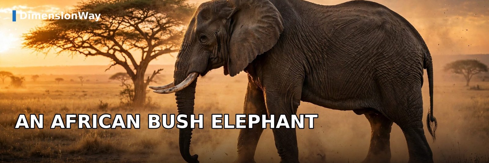 Adult African bush elephant standing in the savanna showing its towering height
