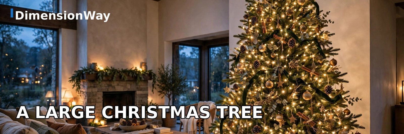 A large 10-foot Christmas tree in a living room.