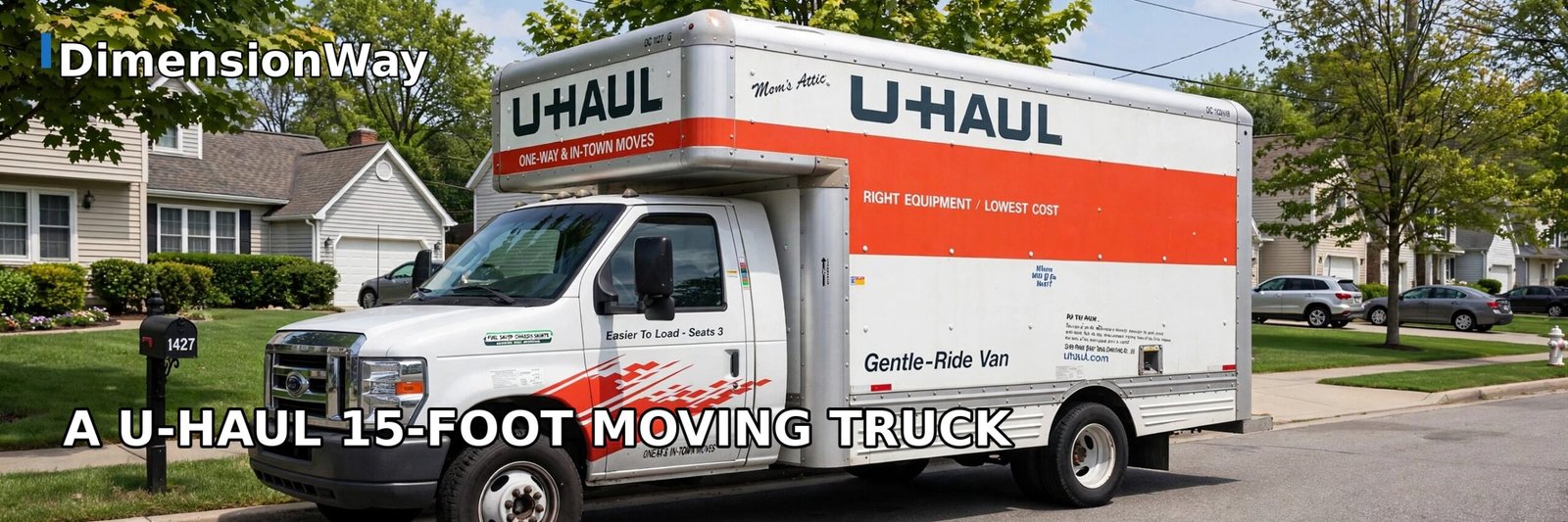 U-Haul 15 foot moving truck parked on a residential street