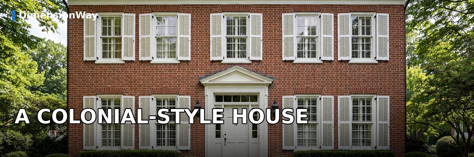 Classic colonial-style two-story brick house showing typical colonial house height.