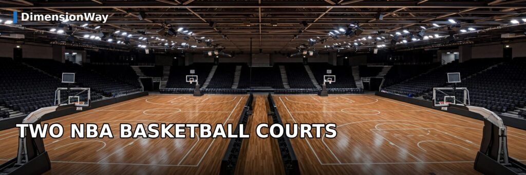 Two NBA basketball courts end to end measure just under 200 feet