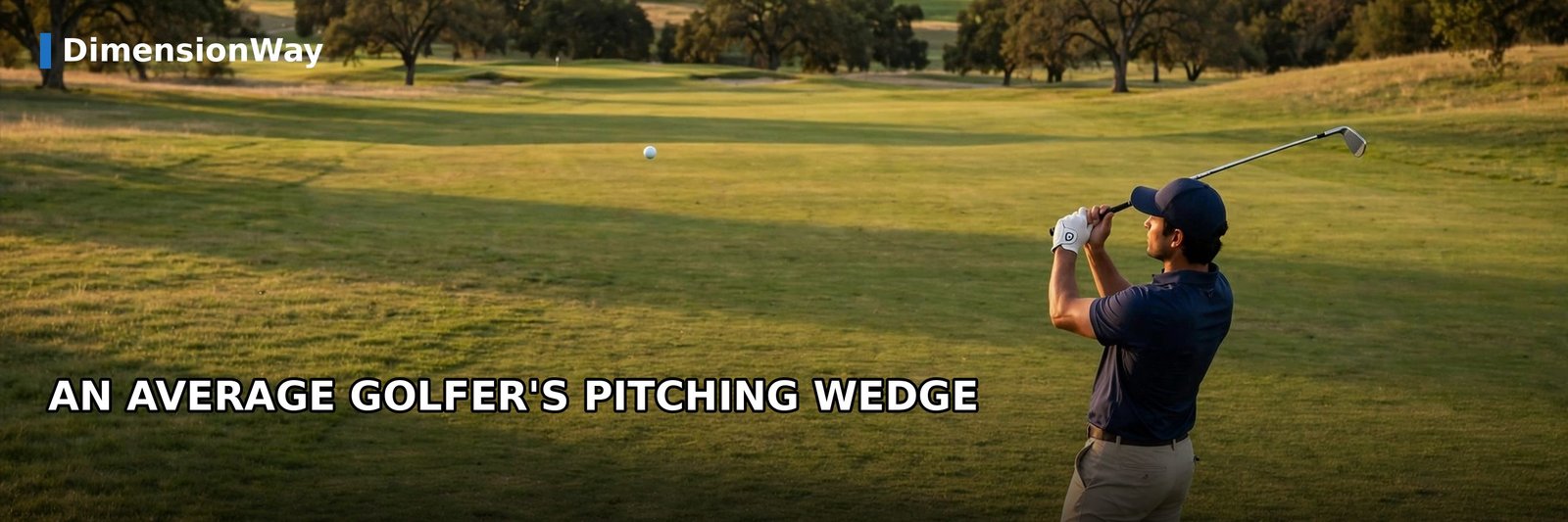 A golfer hitting a pitching wedge, a club the average player hits about 100 yards.