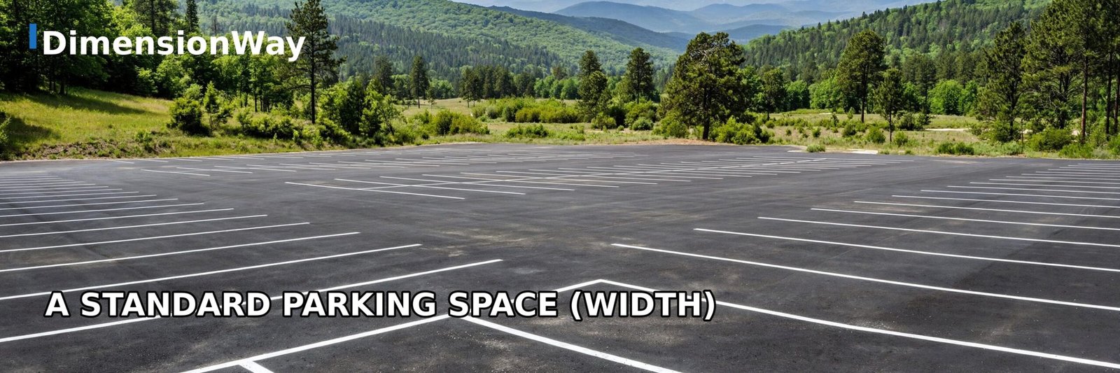 Standard parking spaces about 9 feet wide, just under 10 feet.