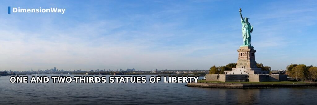 One and two-thirds Statues of Liberty stacked to show 500 feet.