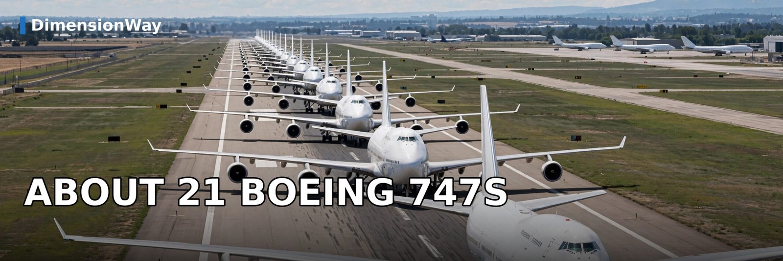 Boeing 747 jumbo jets lined up nose to tail, about 21 of which stretch one mile.