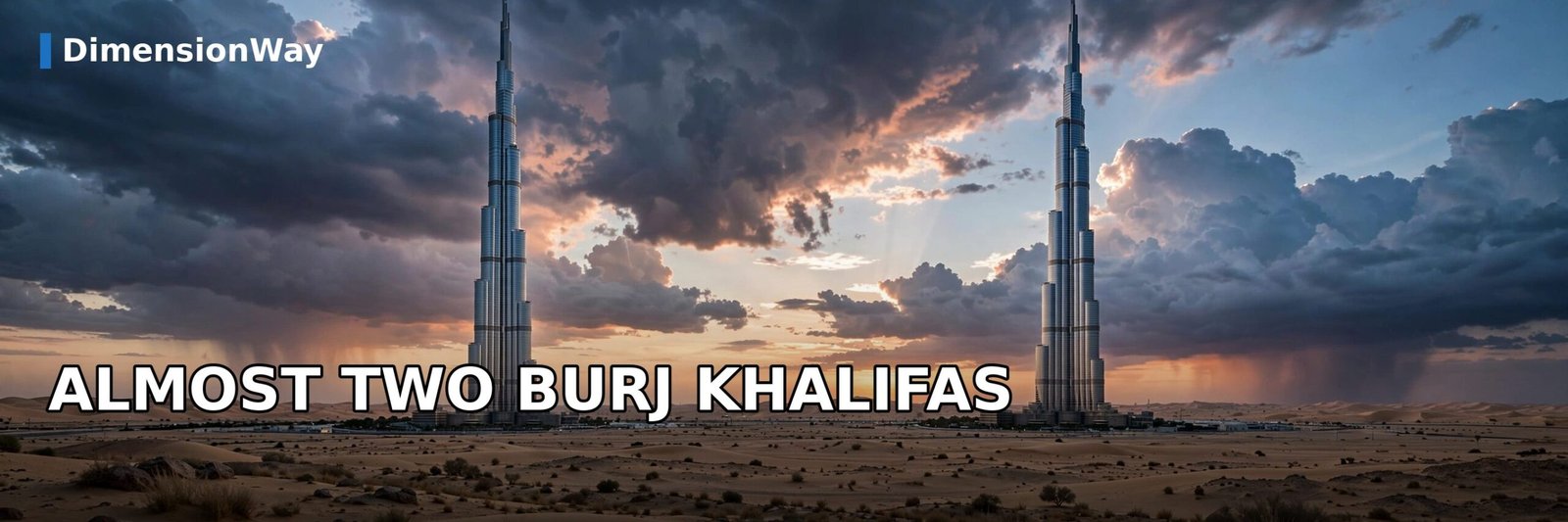 The Burj Khalifa tower, almost two of which laid end to end equal a mile.