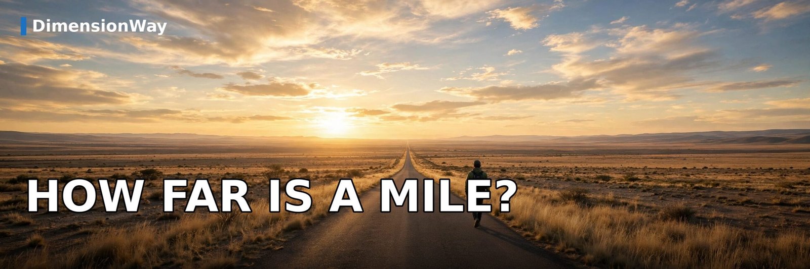A road stretching into the distance with a green highway mile marker sign, showing how far a mile is.