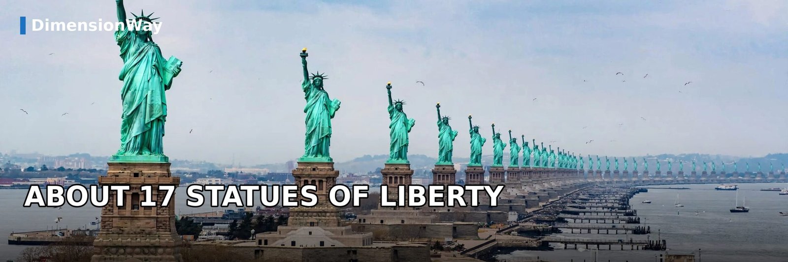 The Statue of Liberty, about 17 of which stacked would measure a mile.