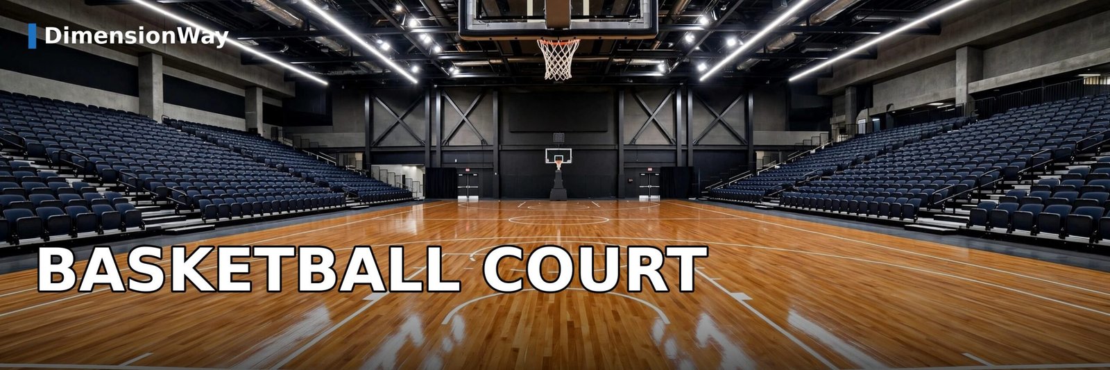 Basketball court measuring 94 feet long