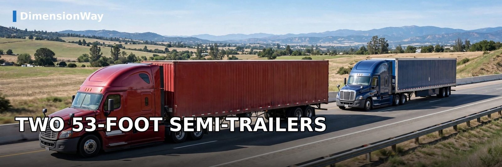 Two 53-foot semi-trailers parked end to end