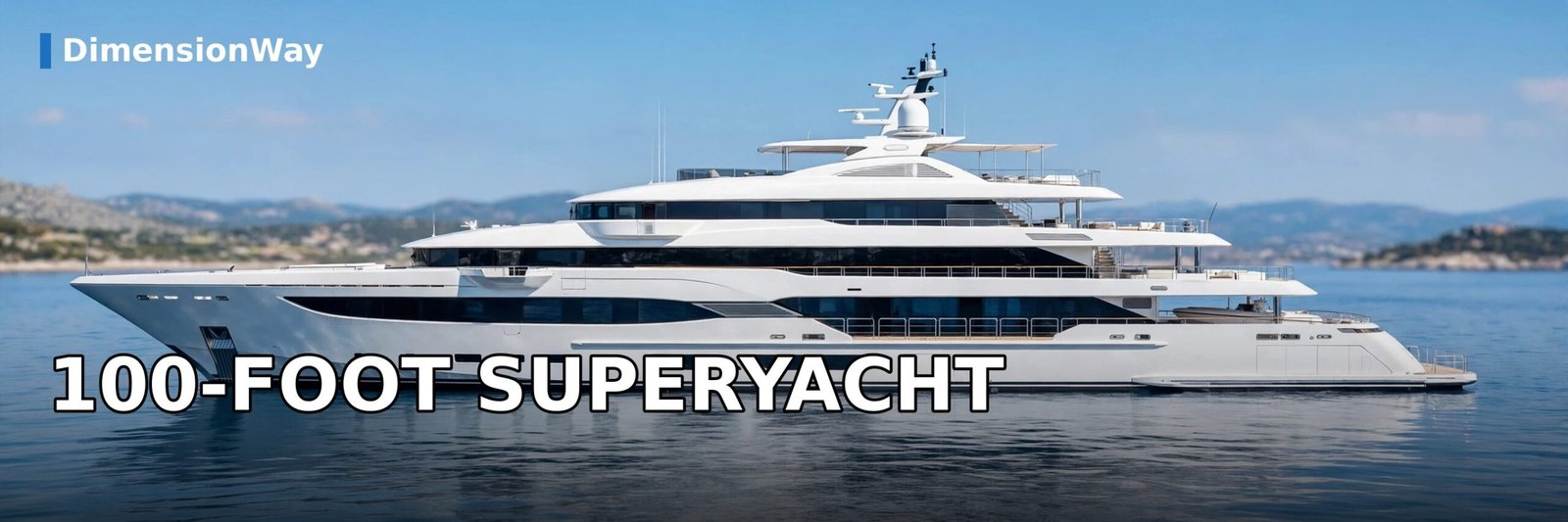 100-foot luxury superyacht on the water