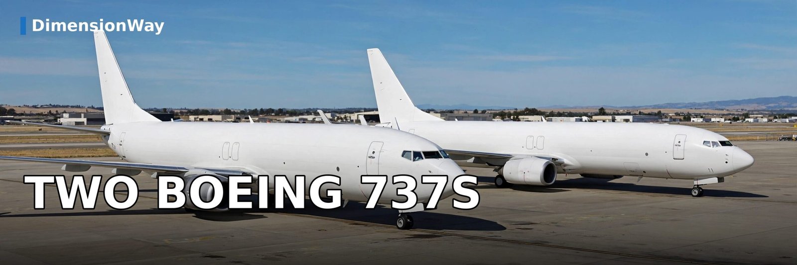 Two Boeing 737 airplanes parked nose to tail on an airport tarmac.