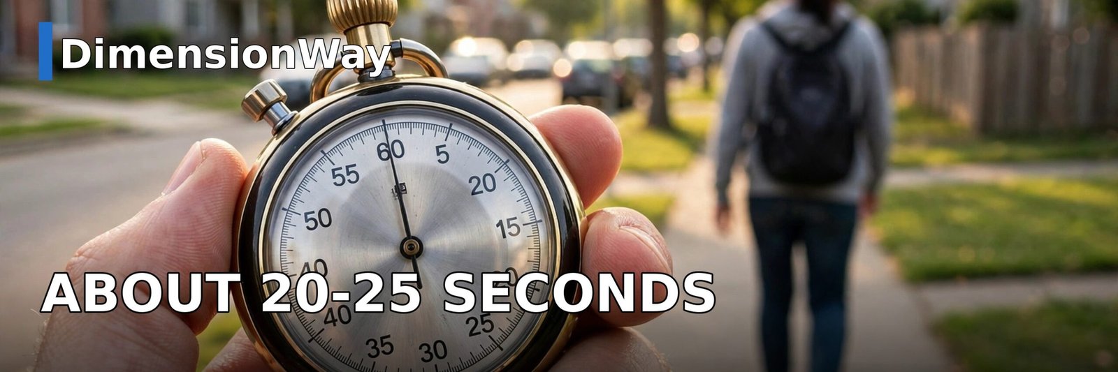 Stopwatch timing how long it takes to walk 100 feet on a sidewalk