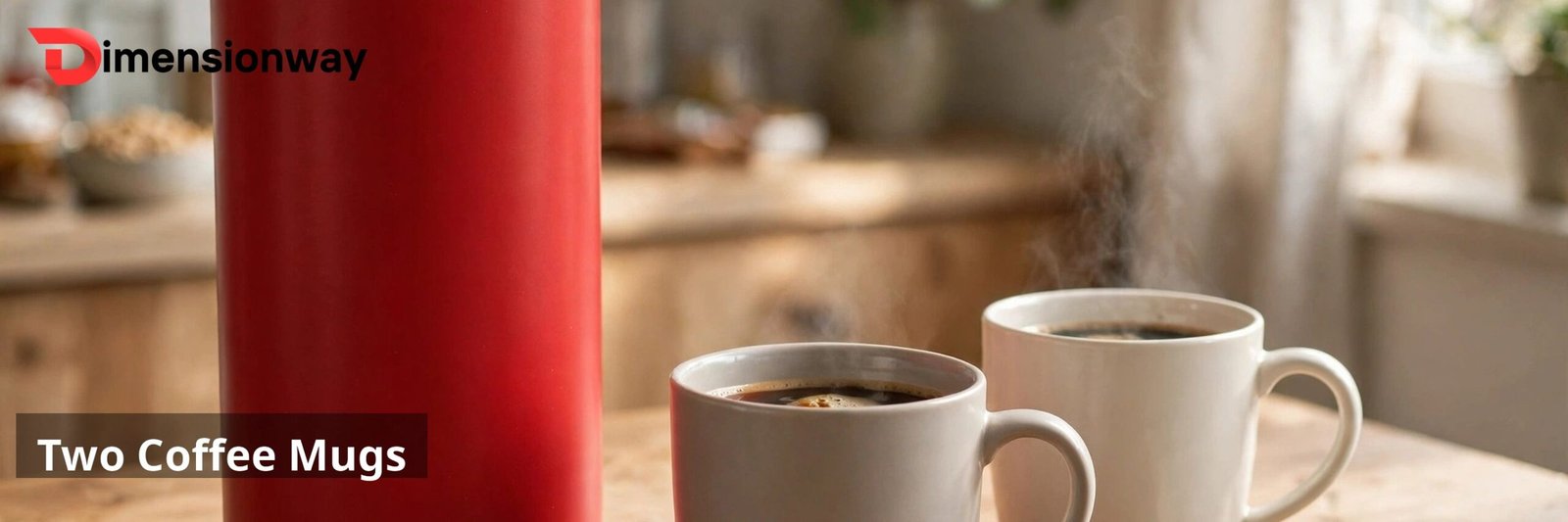 Pringles can beside two coffee mugs.