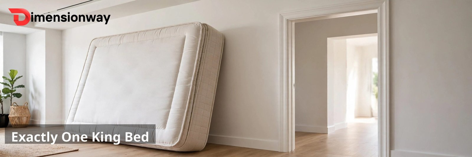 A king mattress stood upright, matching the height of a door.