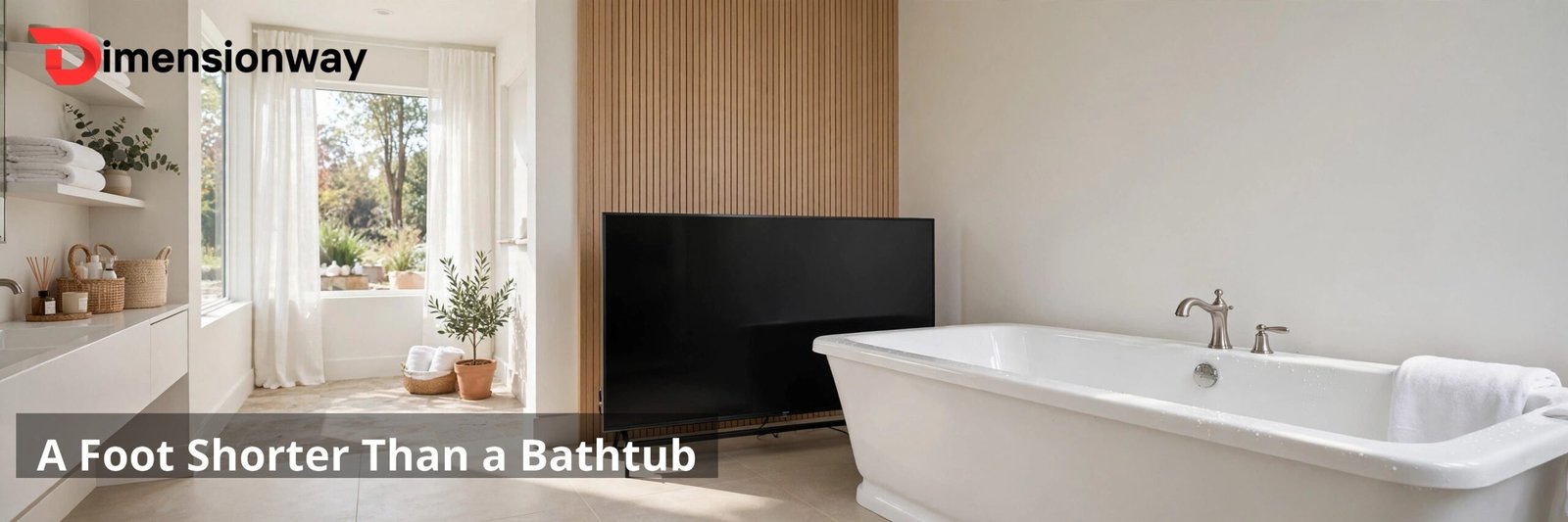 55 inch TV width compared to a standard bathtub.