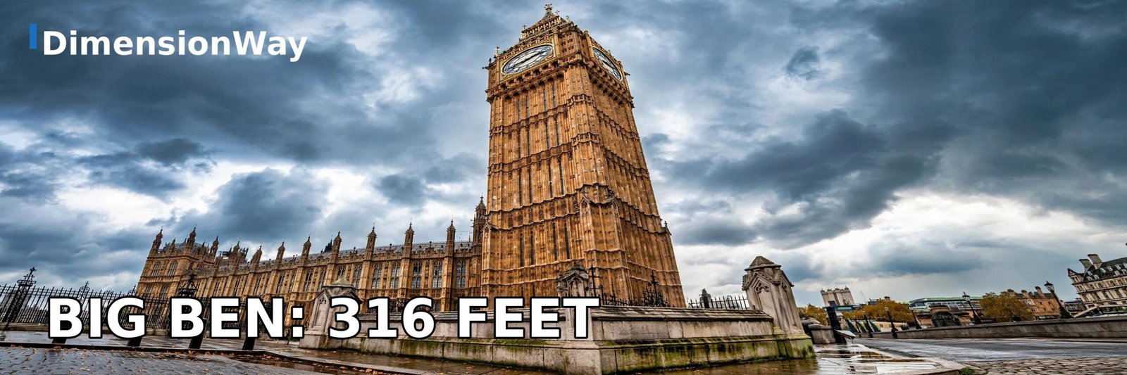 Elizabeth Tower (Big Ben) in London rising 316 feet into a cloudy sky.