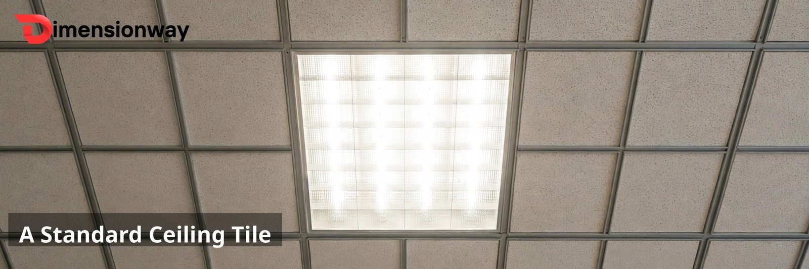 A grid of standard ceiling tiles in an office ceiling.