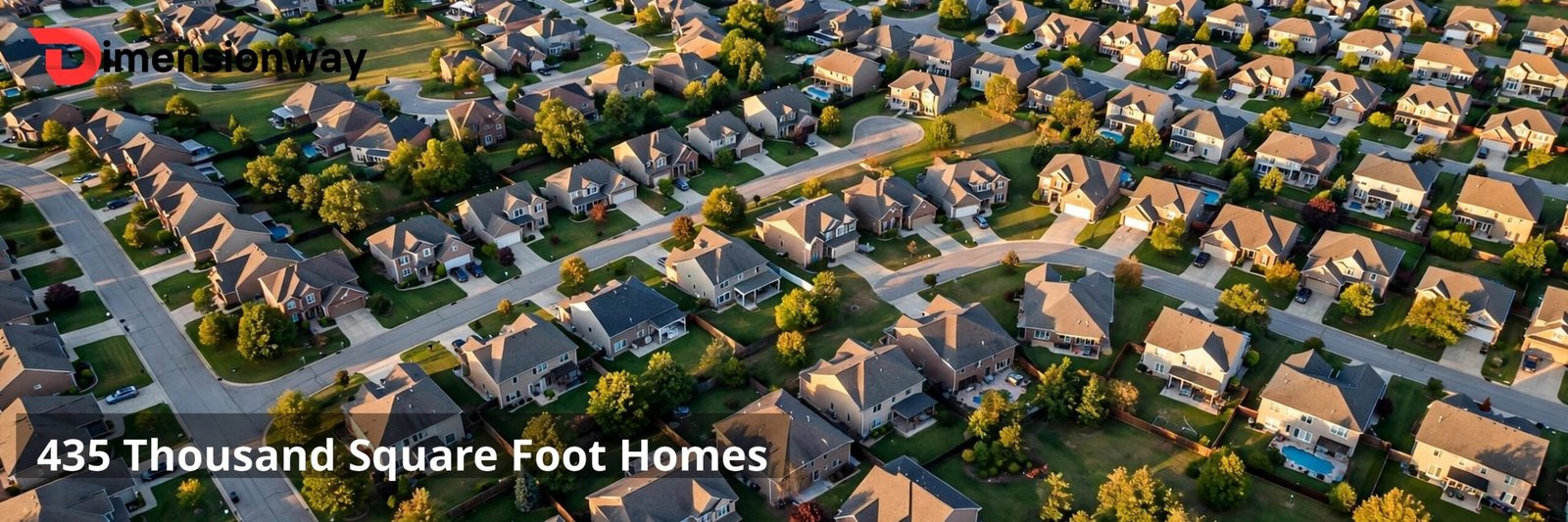 Aerial view of suburban homes with yards.