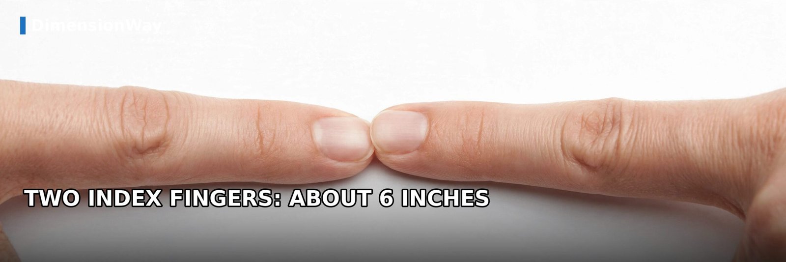Two adult index fingers laid end to end on a white background, about 6 inches