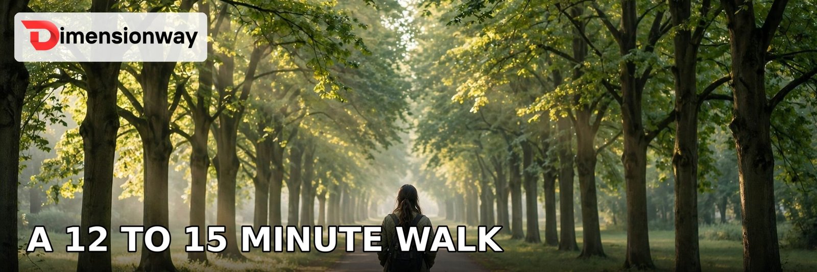 Person walking on a park path showing the 12 to 15 minute walk of one kilometer