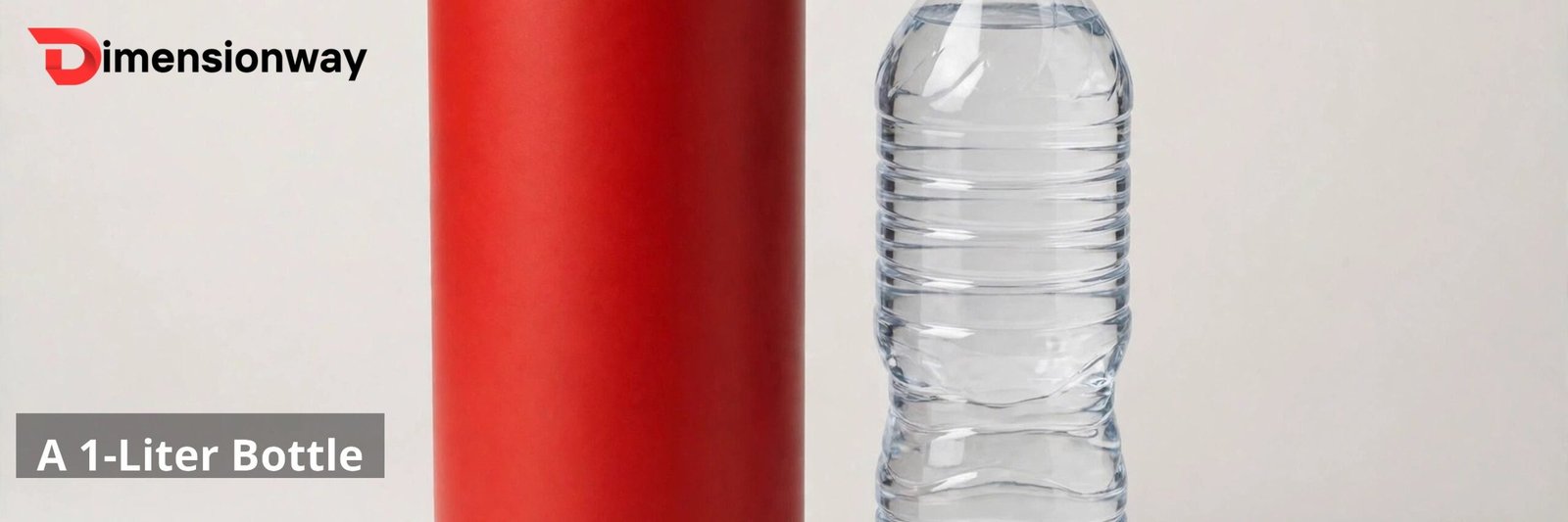 Pringles can next to a 1-liter water bottle.