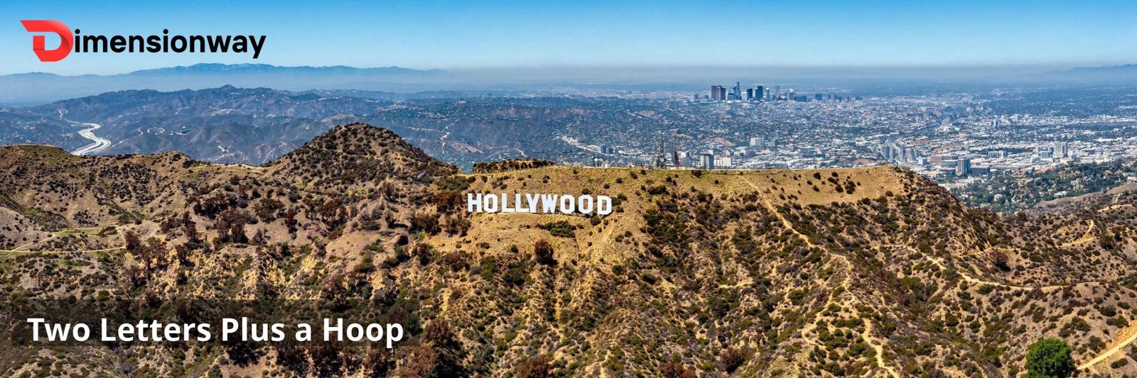 The Hollywood Sign letters on the hillside above Los Angeles.