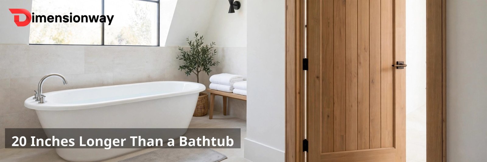 A bathtub laid against a door frame, shorter than the door.