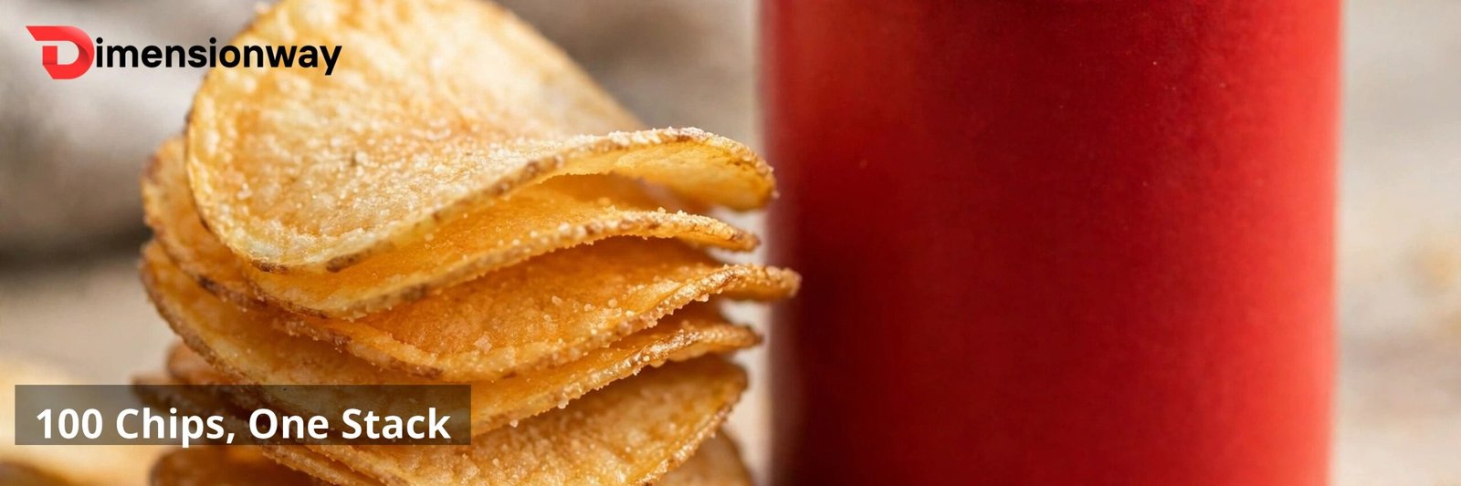 Saddle-shaped chips stacked beside a Pringles can.
