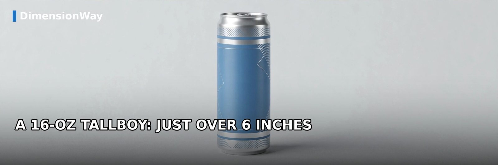 Tall slim 16-ounce beverage can standing upright, just over 6 inches tall