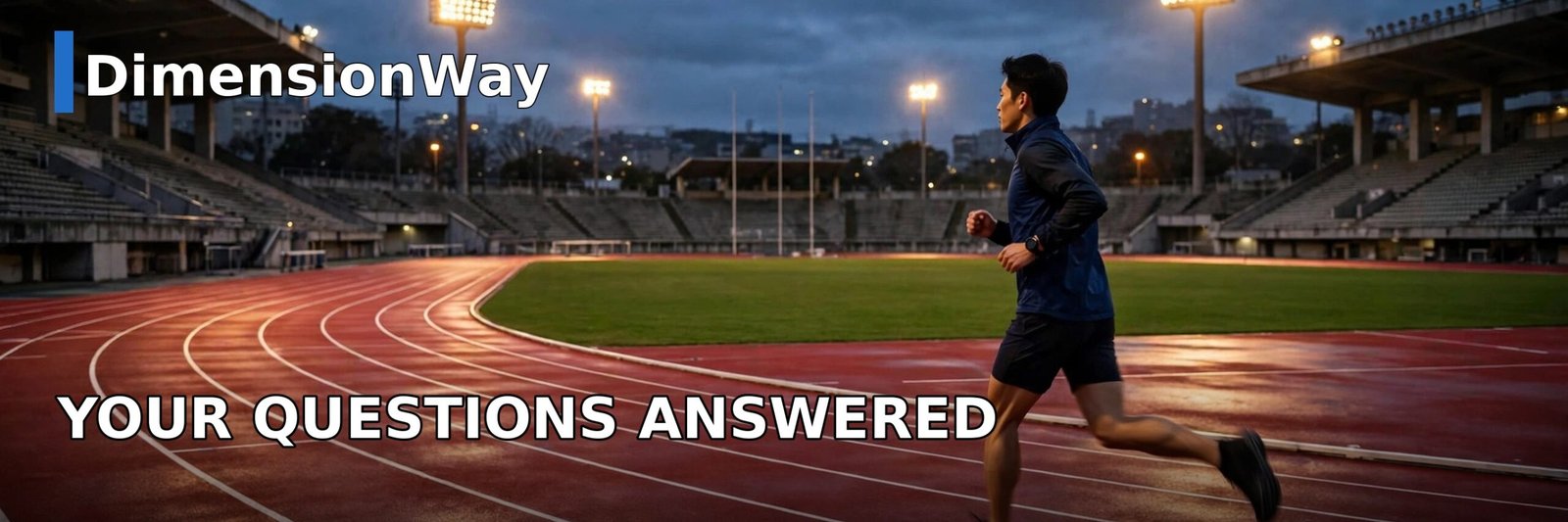 Jogger on a running track answering frequently asked questions about walking 100 feet