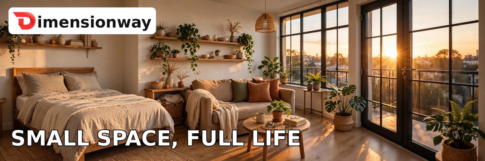 Cozy 500 square foot studio apartment at sunset