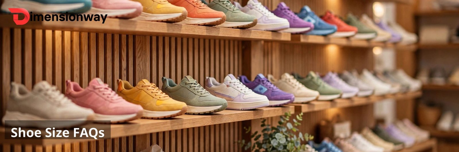 A shoe store wall display with rows of sneakers.