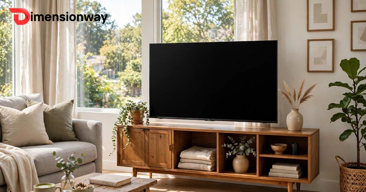 How big is a 55 inch TV - actual dimensions in a living room