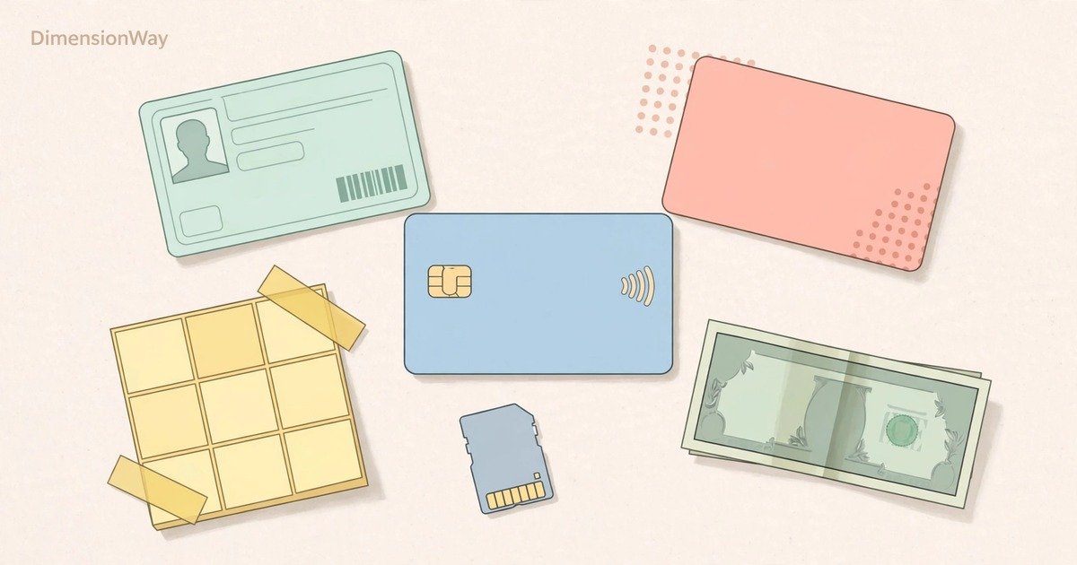How big is a credit card, visualized with a credit card and ruler